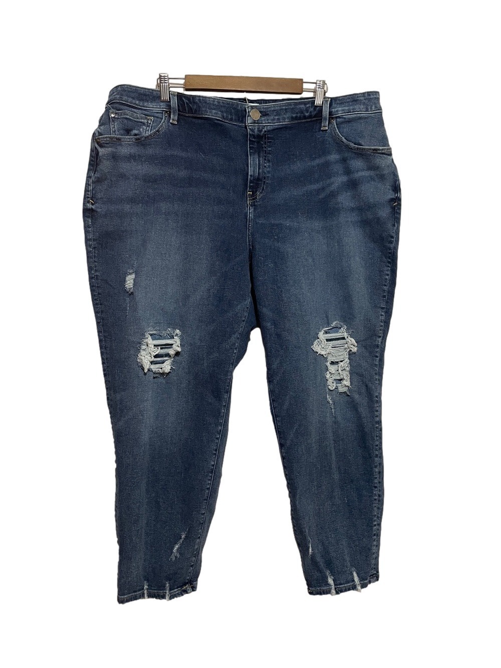 Lane Bryant Distressed Flex Magic Signature Mid-Rise Boyfriend Ankle Jeans 22